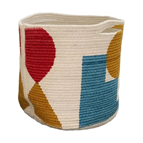 GEOMETRIC BUCKET BASKET IN MULTI - Picture 1 of 4
